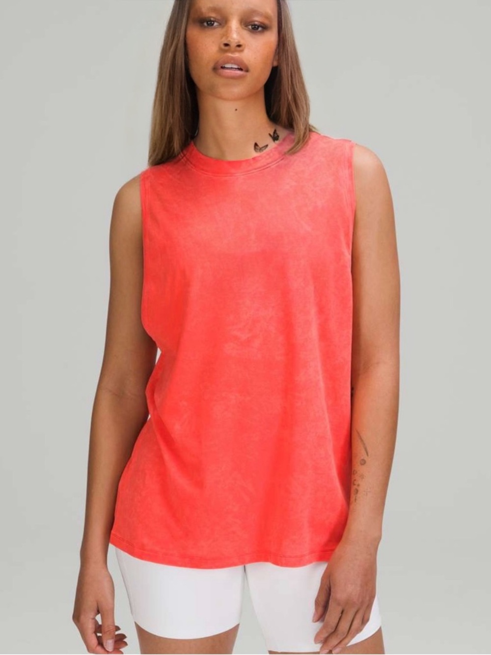 Lululemon Distressed Wash Oversize Coral Tank